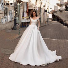 LORIE Lace Country Wedding Dresses Full Sleeve Boho Lace Bride Dresses Vestido de novia Princess Wedding Gowns With Prokets 2024 - buy cheap