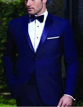 2022 High Quality Two Buttons Royal Blue Groom Tuxedos Formal Dinner Party Prom 2Pieces(Jacket+Pant+Tie)traje de novio para boda 2024 - buy cheap