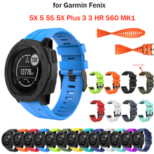 Pulseira para relógio garmin fenix, 26, 22, 20mm, 6, 6x, 6x, 5, 5x, estrutura rápida, silicone, fácil ajuste 2024 - compre barato