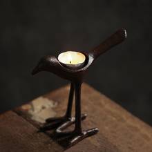 Candelabro de hierro fundido Vintage, soporte creativo para velas en forma de pájaro, accesorios de decoración para el hogar, figuritas en miniatura, regalos artesanales 2024 - compra barato