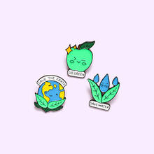 Cartoon Save the Earth Badge Water Conservation Protection Plant Enamel Brooch Cute Environmental Lapel Backpack Jewelry Gift 2024 - buy cheap