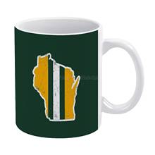 Casco de wisconia, taza Retro-verde blanca, taza de té de cerámica blanca, regalo de cumpleaños, tazas de leche y tazas Green Bay Packers Gb Go Pack Go 2024 - compra barato