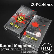 BIGWASP Standard Tattoo Cartridge Needle #10 #12 0.3mm 0.35mm Round Magnum 1005RM 1205RM 1007RM 1207RM 20Pcs/box Free Shipping 2024 - buy cheap