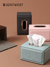 Storage Leather Square Tissue Box Nordic Container Toilet Cute Pink Tissue Box Rolling Porta Tovaglioli Home Storage BY50ZJ 2024 - buy cheap