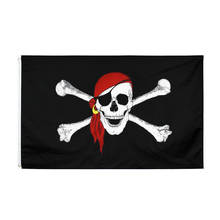 Johnin-calavera de hueso, 90x150cm, jolly Rogers, con bandera pirata scart roja 2024 - compra barato