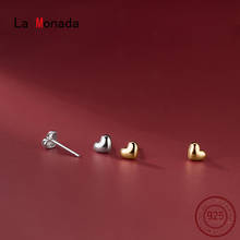 Ла Monada женские серебряные серьги 925 серьги-гвоздики в форме сердца маленькие серьги для девочек корейские сережки-шпильки для женщин ювелирные изделия Симпатичные Глянцевая женская обувь 2024 - купить недорого