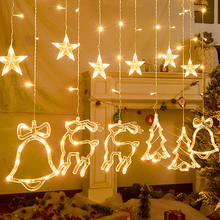 Guirnalda de luces LED para árbol de Navidad, guirnalda de luces de hadas de alce de estrella para fiesta de año nuevo, adornos para el hogar, cortina de decoración, 3M, 220V 2024 - compra barato