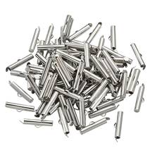 50pcs Corrediça De Ferro Na Final Tampas de Tubos de Metal Descobertas Jóias Fecho Deslizante 10mm 16mm 20mm 30mm 2024 - compre barato