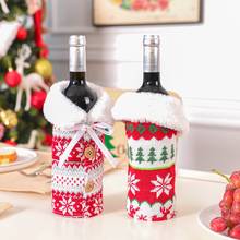 IPOPU Merry Christmas Decor For Home Santa Claus Wine Bottle Cover 2020 Christmas Ornaments Navidad Xmas Happy New Year 2021 2024 - buy cheap
