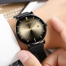 Fashion Luxury Men Analog Display Round Dial Mesh Strap Quartz Wrist Watch 2024 - buy cheap