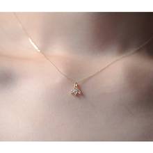 925 Sterling Silver 14K Plated Gold Inlaid Crystal French Style Elegant Pendant Clavicle Chain Necklace Women Jewelry 2024 - buy cheap