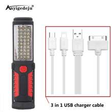 ANYIGE USB Rechargeable LED Flashlight Torch Work Light Stand 36+5LED Portable Lantern Flashlights for Outdoor With Magnet Hook 2024 - buy cheap