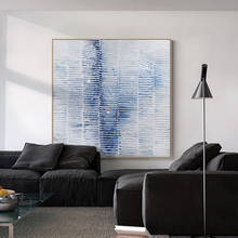 Hand Painted Abstract Painting Minimalist Art Thick Textured Canvas Painting Modern Wall Art Home Decor Blue And White Painting 2024 - buy cheap