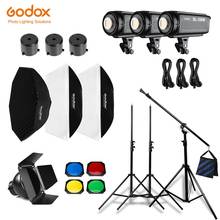 Godox 3x SL-150W Branco Estúdio Luz Contínua Luz LED + Softbox + Luz + Suporte de Estúdio Heavy Boom Arm Para estúdio de Fotografia 2024 - compre barato