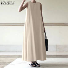 Fashion Women's Summer Tank Sundress 2021 ZANZEA Solid Dress Casual Sleeveless Maxi Vestidos Female O Neck Robe Femme  2024 - buy cheap