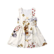 2019 Brand New Infant Kids Baby Girls Dress Sleeveless Button V-neck Floral Boho Sundress Princess Summer Party Dresses 6M-5Y 2024 - buy cheap