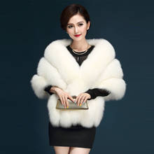 Fluffy Faux Fur Shawl Women Winter Thicken Warm Coat Fur Collar Bride Wedding Small Pashmina Elegant Scarfs Clothing Accessory 2024 - buy cheap