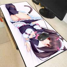 MRGBEST-alfombrilla de ratón grande para chica, alfombrilla de goma con borde de bloqueo, de Anime, Nekopara Chocolate 2024 - compra barato