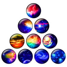 Cabujones redondos de cristal para hacer joyas, cabujones de colores, cielo estrellado, Galaxia, nebulosa, Planeta, 10/12/14/16/18/20/25mm, H177, 24 unids/lote 2024 - compra barato