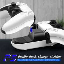 Controlador de estación de carga DualSense para PS5, dos mandos inalámbricos, base de carga USB para Playstation 5, accesorios para consola PS5 2024 - compra barato