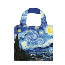 Сумка для покупок Van Gogh, графическая Сумка-тоут Harajuku, сумка для покупок, Женская Холщовая Сумка, Повседневная модная сумка, забавная эко Большая вместительная сумка Foldabl 2024 - купить недорого