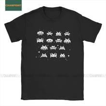 Men's T-Shirts Splash Wars Space Invaders T Shirts Cotton Tees Short Sleeve Breakout Martians Invasion Shooting Aliens Game Tops 2024 - buy cheap