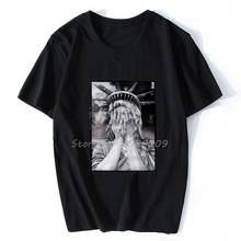 Camiseta estátua da liberty, nova york, anti ymcba, tripante, masculina divertida, de algodão, hip hop, camisetas, harajuku, streetwear 2024 - compre barato