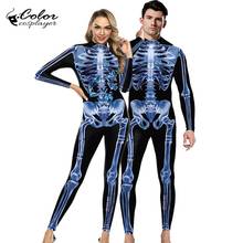 Color Cosplayer Blue Skeleton Cosplay Costume For Women Purim Carnival Party Clothing Holloween Bodysuit Long Sleeve Slim Suits 2024 - buy cheap