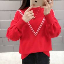 Woman Sweaters Women's Loose Sweater 2020 Short Bow Loose Sweater Femme Chandails Pull Hiver 2024 - buy cheap