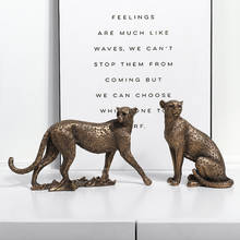 Nordic Vintage Simulation Leopard Sculpture Modern Resin Art Home Decor Ornaments Panther Statues for Decoration Animal Figurine 2024 - buy cheap