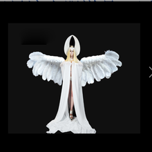 White angel fairy outfits Electric remote control feather wings paradise parade costume bar gogo stage show wear 2024 - buy cheap