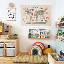 Nordic Children Educational Kids Room World Map Home Decoration Poster Nursery Art Canvas Wall Hanging Painting Picture Gifts 2024 - buy cheap