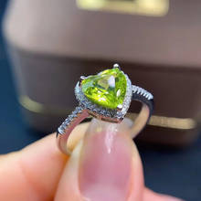 100% натуральный Перидот кольцо 925 серебро прекрасный гарнитур ювелирных украшений из природного и реальные Perido кольцо комплект из модных женских кольцо 2024 - купить недорого