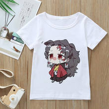 Demon Blade Girls Tops Cute Children Clothes Fashion Demon Slayer T Shirt Kids Summer Cartoon T-shirt Novelty Anime Short Sleeve 2024 - buy cheap