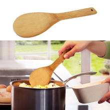 Новая деревянная ложка для кухни, Бамбуковая кухонная металлическая кулинарная лопатка, посуда, инструмент для супа, чайная ложка для еды, рисовый совок для Kicthen 107 2024 - купить недорого