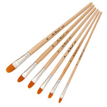 6Pcs Watercolor Gouache Paint Brushes Different Shape Round Pointed Tip Nylon Hair Painting Brush Set Paint Art Supplies 03189 2024 - buy cheap