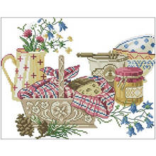 Basket with vase patterns Counted Cross Stitch 11CT 14CT 18CT DIY Chinese Cross Stitch Kits Embroidery Needlework Sets 2024 - buy cheap