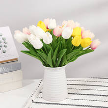 Искусственный тюльпан, настоящий цветок на ощупь, искусственный букет тюльпанов, декоративные украшения для сада и дома на день рождения 2024 - купить недорого