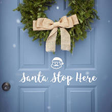 Santa Stop Here Sign Decal Front Door Stickers Merry Christmas Home Decoration Christmas Window Decal Sign Wallpaper LL2201 2024 - buy cheap