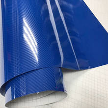 High Glossy 5D Blue Carbon Fiber Color Film Smooth Car Carbon Fiber Stickers Interior Foil Car Sticker Vinyl Film Car Styling 2024 - buy cheap