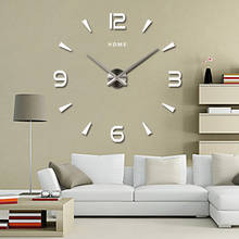 Акриловые большие настенные часы, стикер, Немой 3D, DIY, самоклеющиеся настенные часы, современный дизайн, зеркальные настенные наклейки, s, домашние буквы 2024 - купить недорого