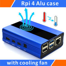 Raspberry Pi 4 Модель B корпус из алюминиевого сплава с охлаждающим вентилятором синий 2024 - купить недорого