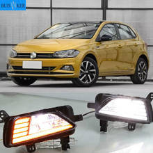 Lâmpada led diurna para volkswagen polo 2018 2019, função sequencial de sinal de seta amarela 12v 2024 - compre barato