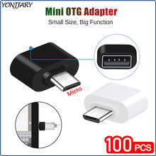 100 pçs por atacado micro usb otg adaptador para xiaomi redmi micro otg conector para samsung huawei tablet android telefone conversor 2024 - compre barato