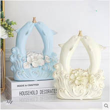 Ceramic dolphin crafts, creative European animal artwork, home office desktop decorations, wedding gifts 2024 - buy cheap