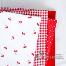 Tecido de algodão macio para crianças, 160x50cm, sarja de frutas vermelhas, feito à mão, lençol grande para crianças, capa de colcha 2024 - compre barato