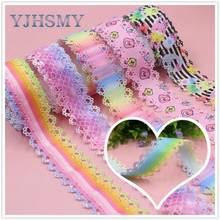 YJHSMY I-19625-1445,10yards,hot sale 30mm hollow Flowers Cartoon Grosgrain Ribbons,bow cap accessories and Party decorations 2024 - buy cheap