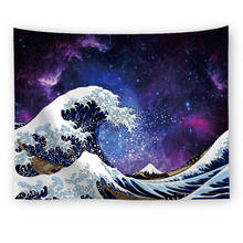 Paisagem oceano ondas tapeçaria tapeçaria tapeçarias hippie tapeçarias decoração de parede psychedelic cobertores 2024 - compre barato