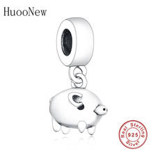 Colgante de plata de ley 925 Berloque para niños, dije compatible con Pulsera Pandora Original, Animal Pig, fabricación de joyas, moda de San Valentín 2024 - compra barato