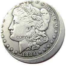 Us 1884o morgan dólar off-central moeda banhada a prata 2024 - compre barato